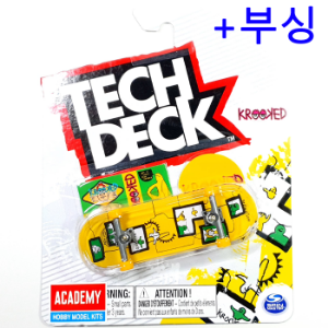 [Tech deck] TD-96S061 텍덱 핑거보드 와이드(32mm) 세트 Krooked(Yellow) + 부싱 / Tech deck fingerboard 96mm set