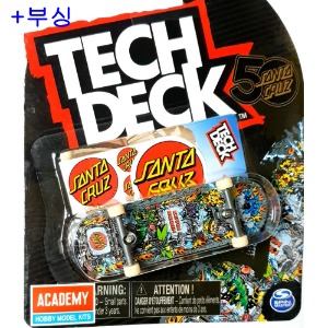 [Tech deck] TD-96S074 텍덱 핑거보드 와이드(32mm) 세트 Santa Cruz + 부싱 / Tech deck fingerboard 96mm set