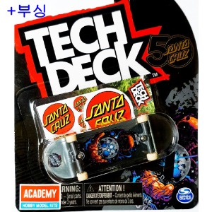 [Tech deck] TD-96S069 텍덱 핑거보드 와이드(32mm) 세트 Santa Cruz(Black) + 부싱 / Tech deck fingerboard 96mm set